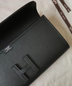 Replica Hermes Jige Elan 29 Clutch Bag In Black Epsom Leather 2