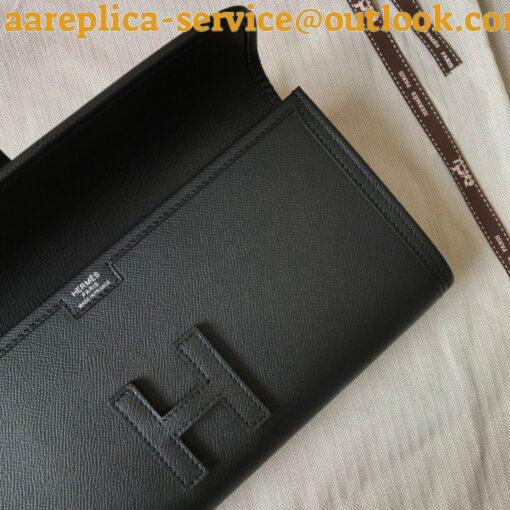 Replica Hermes Jige Elan 29 Clutch Bag In Black Epsom Leather 2