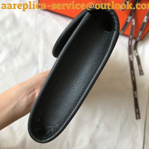 Replica Hermes Jige Elan 29 Clutch Bag In Black Epsom Leather 3