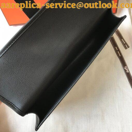 Replica Hermes Jige Elan 29 Clutch Bag In Black Epsom Leather 8