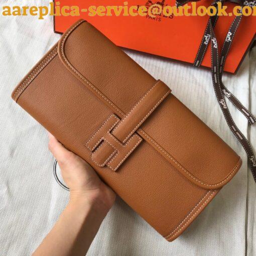 Replica Hermes Jige Elan 29 Clutch Bag In Gold Epsom Leather