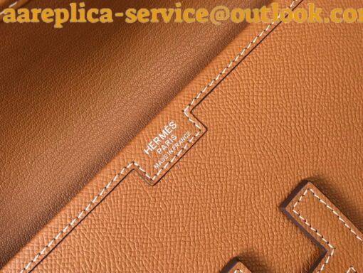 Replica Hermes Jige Elan 29 Clutch Bag In Gold Epsom Leather 5