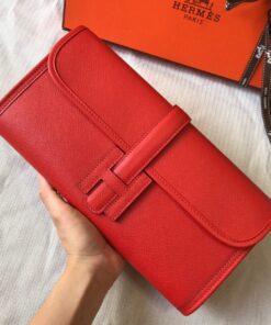 Replica Hermes Jige Elan 29 Clutch Bag In Red Epsom Leather