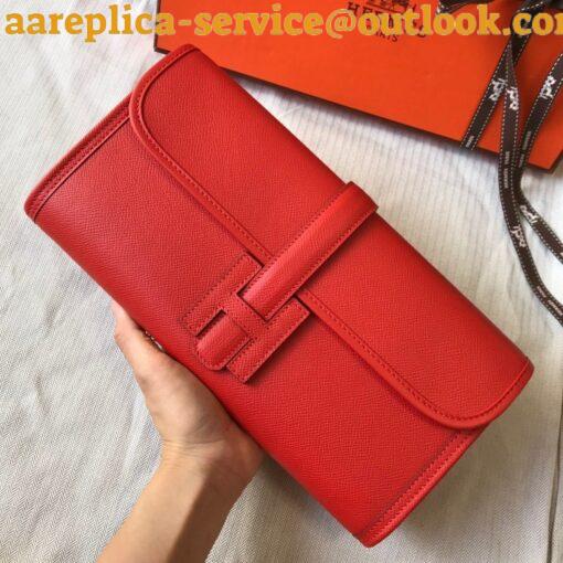 Replica Hermes Jige Elan 29 Clutch Bag In Red Epsom Leather