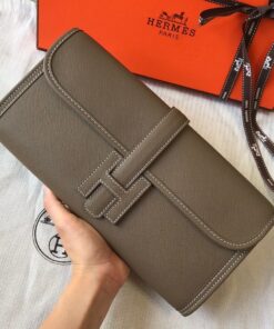 Replica Hermes Jige Elan 29 Clutch Bag In Taupe Epsom Leather