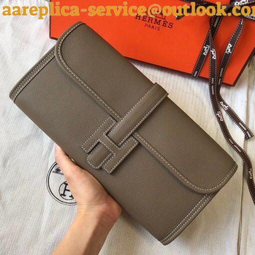 Replica Hermes Jige Elan 29 Clutch Bag In Taupe Epsom Leather