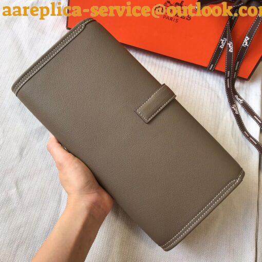 Replica Hermes Jige Elan 29 Clutch Bag In Taupe Epsom Leather 5