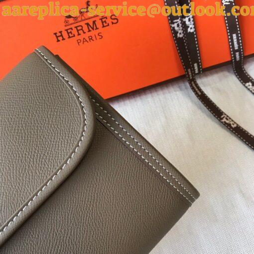 Replica Hermes Jige Elan 29 Clutch Bag In Taupe Epsom Leather 7