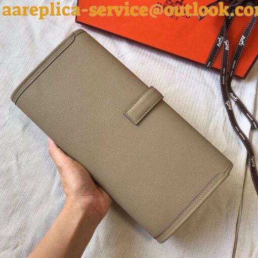 Replica Hermes Jige Elan 29 Clutch Bag In Tourterelle Epsom Leather 4