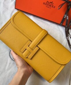 Replica Hermes Jige Elan 29 Clutch Bag In Yellow Epsom Leather