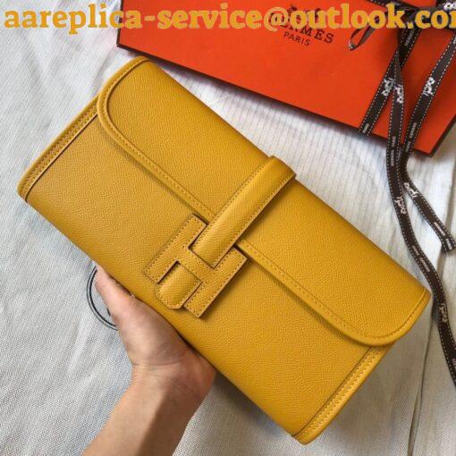 Replica Hermes Jige Elan 29 Clutch Bag In Yellow Epsom Leather