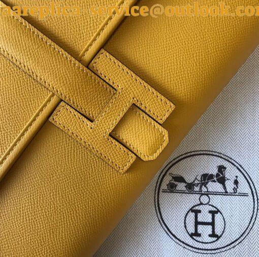 Replica Hermes Jige Elan 29 Clutch Bag In Yellow Epsom Leather 8