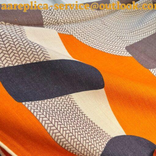 Replica Hermes Orange Mon Premier Galop Shawl 140 7