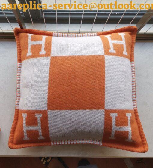 Replica Hermes Orange Small Avalon Pillow Cover 3