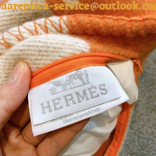 Replica Hermes Orange Small Avalon Pillow Cover 4