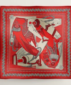 Replica Hermes Red Zouaves et Dragons Bandana Shawl 140