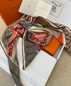 Replica Hermes Rose/Naturel Dressage Tressage Shawl 140 2