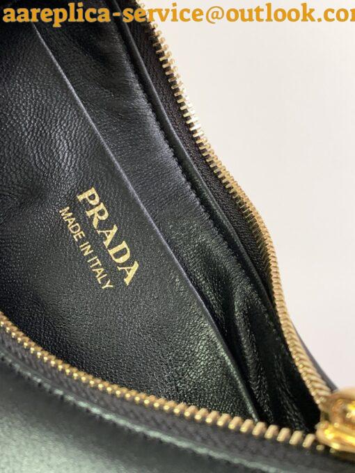 Replica Prada Arque Shoulder Bag with Flap in Black Leather 21