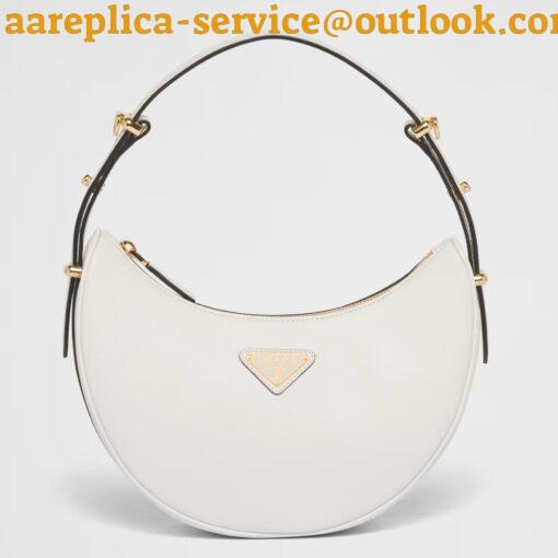 Replica Prada Arque Shoulder Bag in White Leather