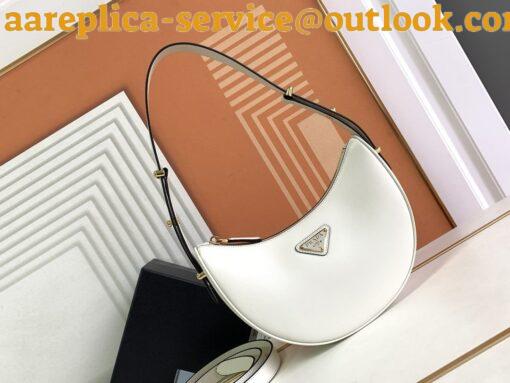 Replica Prada Arque Shoulder Bag in White Leather 4