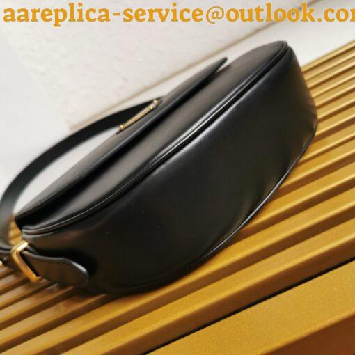 Replica Prada Arque Shoulder Bag with Flap in Black Leather 29