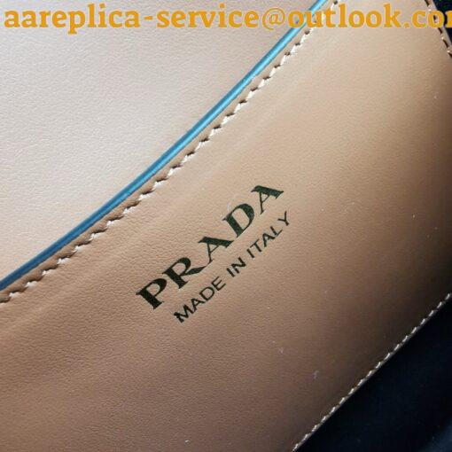 Replica Prada Arque Shoulder Bag with Flap in Brown Leather 21