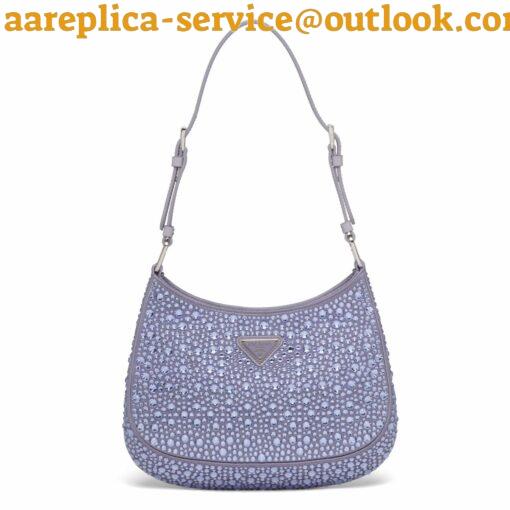 Replica Prada Cleo Bag In Wisteria Satin with Cystal Appliques