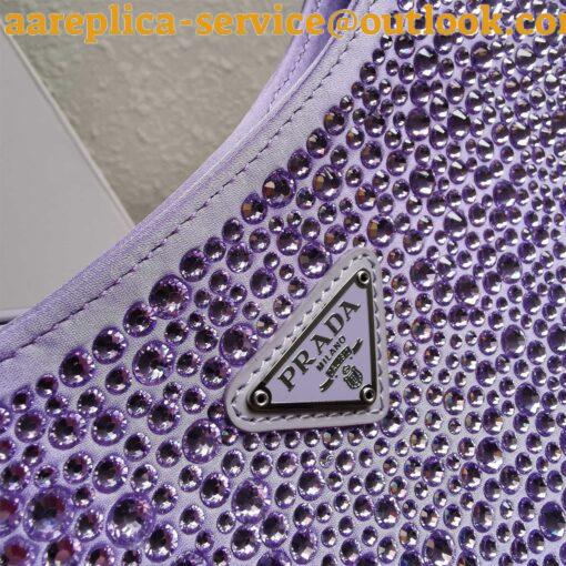 Replica Prada Cleo Bag In Wisteria Satin with Cystal Appliques 7