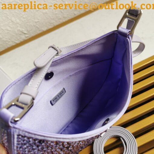 Replica Prada Cleo Bag In Wisteria Satin with Cystal Appliques 9