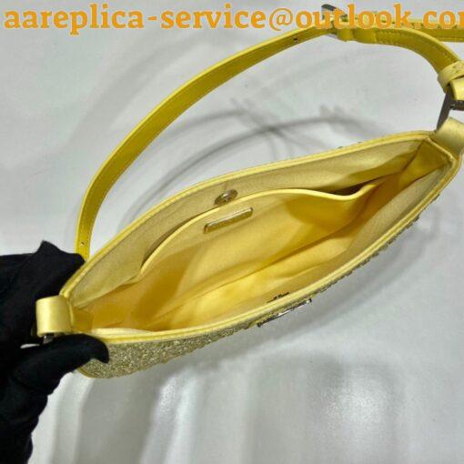 Replica Prada Cleo Bag In Yellow Satin with Cystal Appliques 10