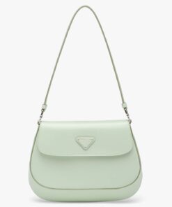 Replica Prada Cleo Flap Bag In Aqua Brushed Leather