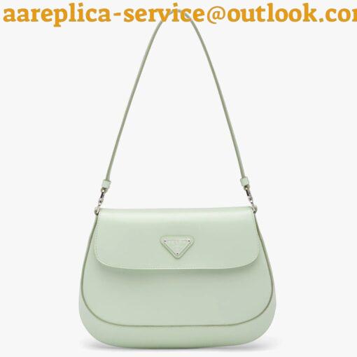 Replica Prada Cleo Flap Bag In Aqua Brushed Leather