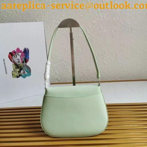 Replica Prada Cleo Flap Bag In Aqua Brushed Leather 5