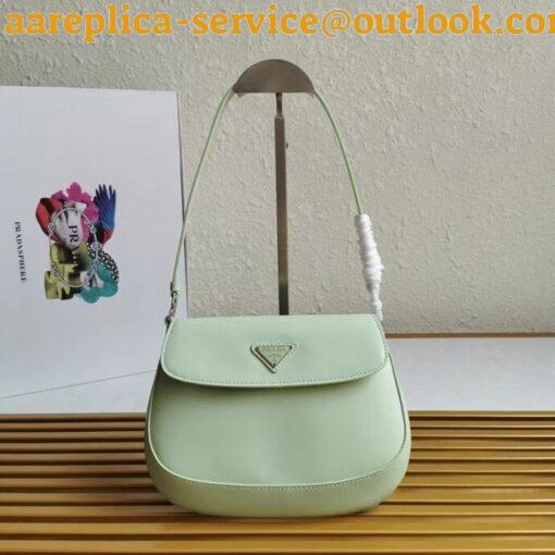 Replica Prada Cleo Flap Bag In Aqua Brushed Leather 6