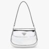 Replica Prada Cleo Flap Bag In Silver Brushed Leather