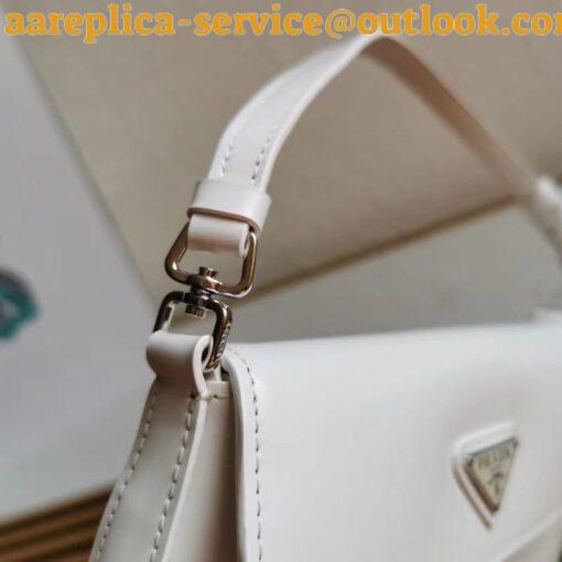 Replica Prada Cleo Flap Bag In White Brushed Leather 4