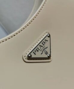 Replica Prada Cleo Large Bag In Beige Brushed Leather 2