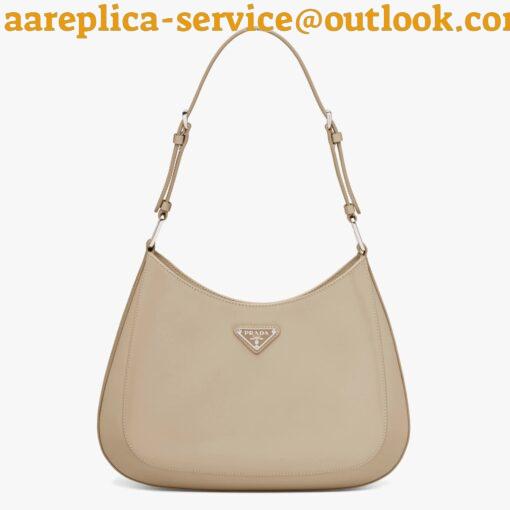 Replica Prada Cleo Large Bag In Beige Brushed Leather