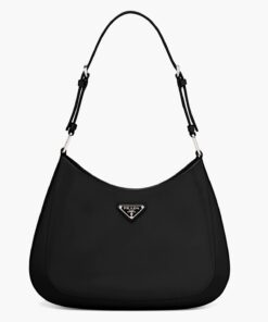 Replica Prada Cleo Large Bag In Black Brushed Leather