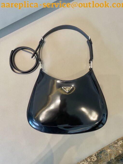 Replica Prada Cleo Large Bag In Black Brushed Leather 3