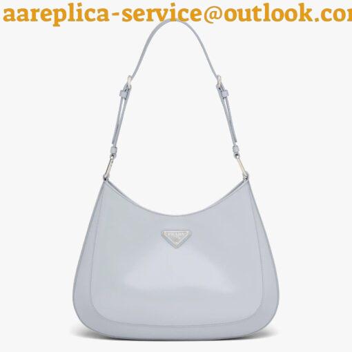 Replica Prada Cleo Large Bag In Blue Brushed Leather