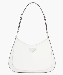 Replica Prada Cleo Large Bag In White Brushed Leather