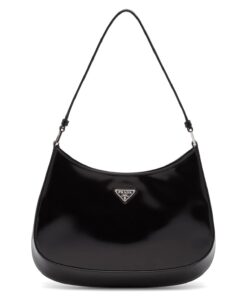 Replica Prada Cleo Small Bag In Black Brushed Leather