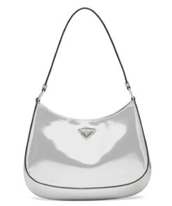 Replica Prada Cleo Small Bag In Silver Brushed Leather