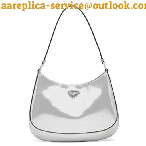 Replica Prada Cleo Small Bag In Silver Brushed Leather