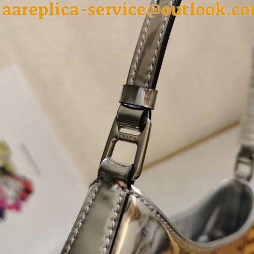 Replica Prada Cleo Small Bag In Silver Brushed Leather 11