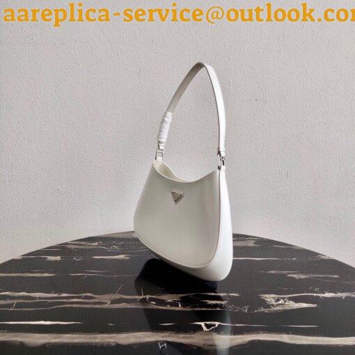 Replica Prada Cleo Small Bag In White Brushed Leather 9