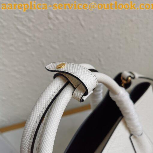 Replica Prada Double Medium Tote Bag In White Saffiano Leather 6