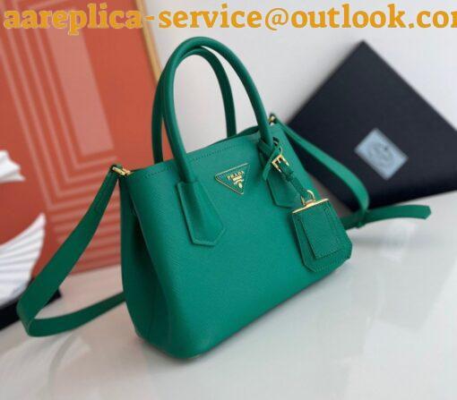 Replica Prada Double Mini Bag In Green Saffiano Leather 5