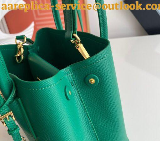 Replica Prada Double Mini Bag In Green Saffiano Leather 9